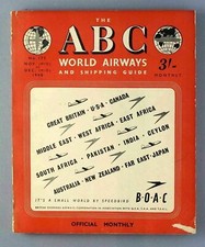 ABC WORLD AIRWAYS GUIDE NOVEMBER-DECEMBER 1948 TIMETABLE BSAA QANTAS IRAQI BOAC