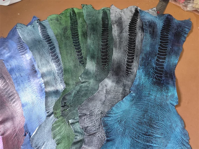 Piel de patas de avestruz 100 % reales pieles de patas de garra cuero genuino de avestruz Foto 2 de 4