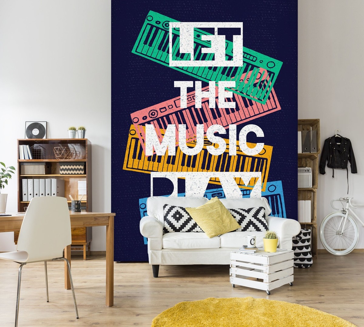 Papier Peint Mural Adhésif 3D - Clavier Musical N491 (autocollant Décoratif)