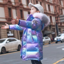Baby Children Winter School Thick Fleece Warm Outerwear Long Coat Jacket Girls