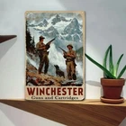 Vintage Winchester Rifle Wall Art  Western Retro Tin Metal Signs Home Décor 8x12
