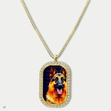 New Cute German Shepherd Dog Breed Fashion Pendant Necklace Chain Printed Dog Ta