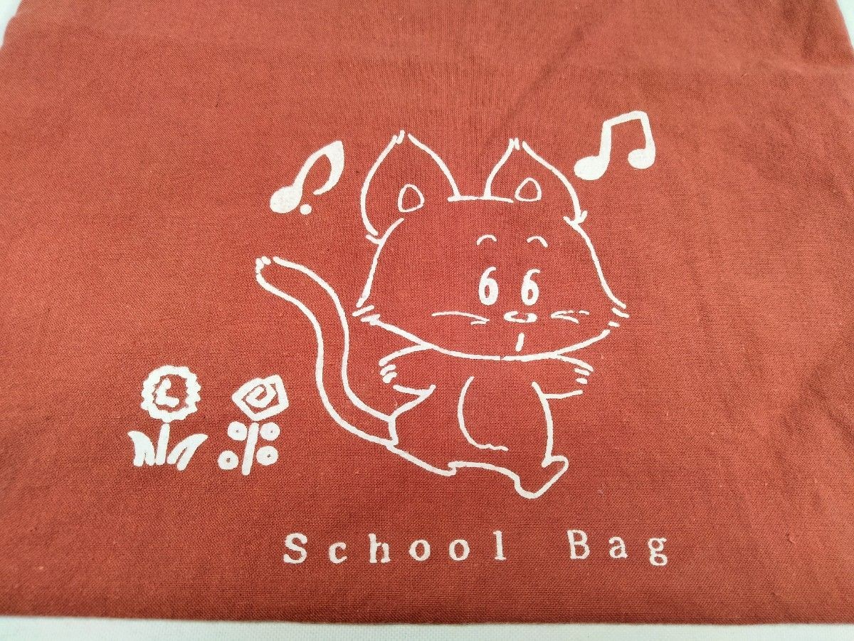 SCHOOL BAG Cat pattern drawstring bag Red (7-1957) - image 2