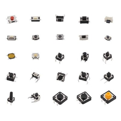 125Pcs 25 Values Micro Momentary Tactile Switch SMD & DIP Tactile Touch Push ...