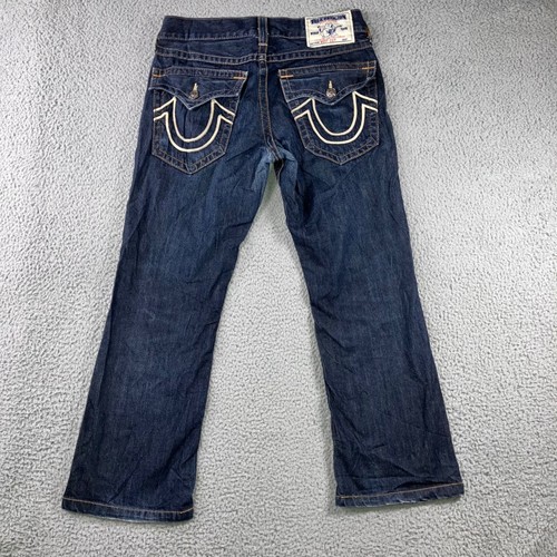 VTG True Religion Bootcut Jeans Men 31 Blue Logo Flap Pocket USA Fit 32x28 - Picture 1 of 12