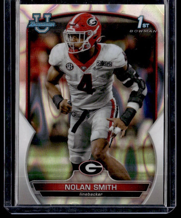 Nolan Smith 2022 Bowman University Chrome Lava Refractor /100 #33 Georgia