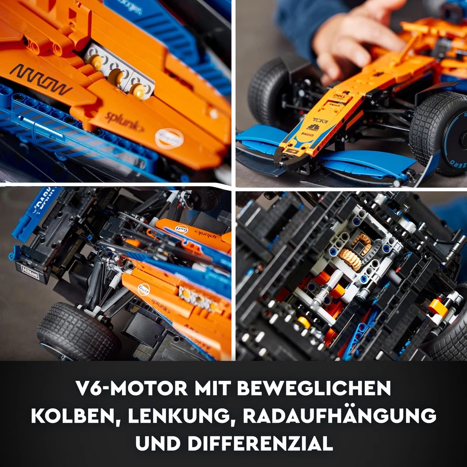 Lego Technic McLaren Formel 1 Rennwagen F1 Modellauto für Erwachsene mit V6 - Bild 4 von 4