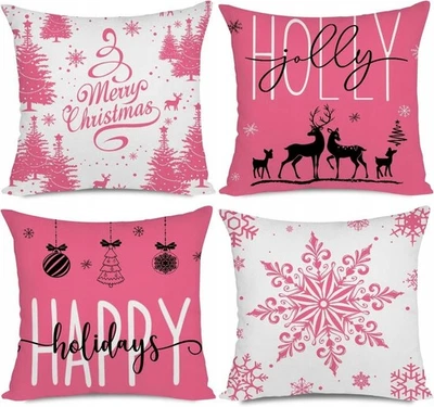 Fundas Cojines Navideñas 55x55cm Decorativas Set 4 Piezas Hogar - Imagen 1 de 4