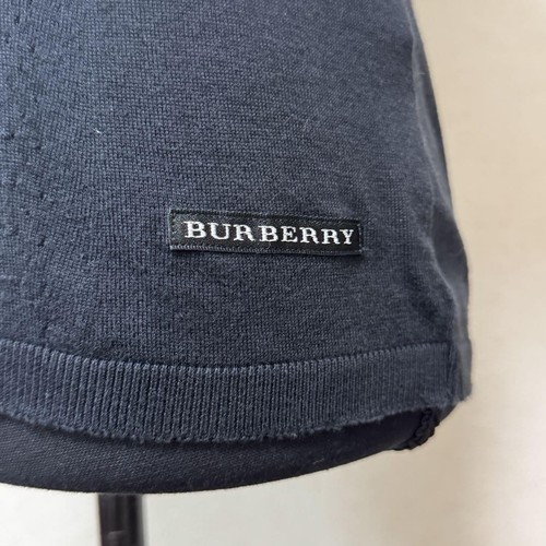 BURBERRY Golf T-Shirt Cut Sew Nova Check Black Cotton 100% Short Sleeve M Size - Picture 3 of 12