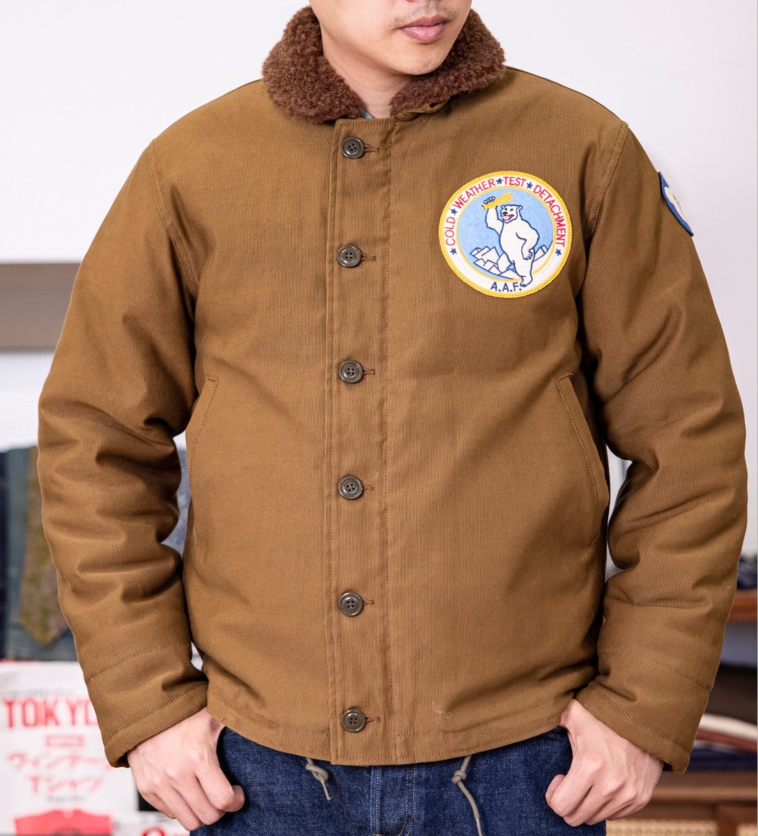 Red Tornado N-1 Deck Jacket Alpaca Wool Lined Men Coat