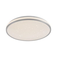 Deckenleuchte Deckenlampe Led Rund Ø 38 Cm In Silber Weiß Sternenhimmel 3000 K