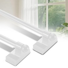 2 Pack Magnetic Curtain Rods for Metal Door 16 to 28 Inch, 1/2" Multi-use Adj...