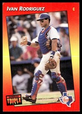 Ivan Rodriguez 1992 Triple Play #51 Rangers MLB READ FREE SHIPPING AutographDen