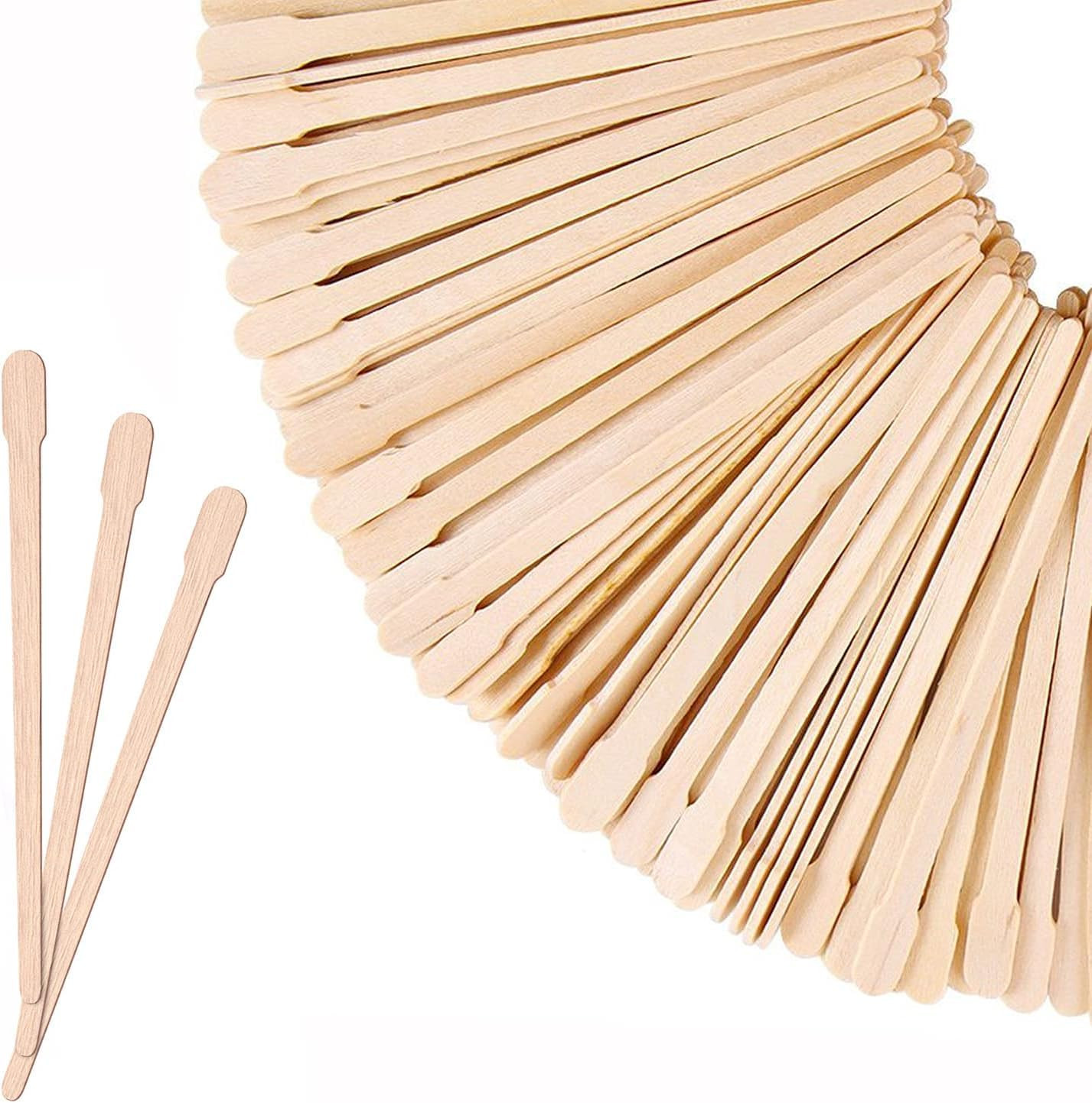 Mibly 200 Pcs Wooden Wax Sticks - Eyebrow, Lip, Nose Small Waxing Applicator Sti