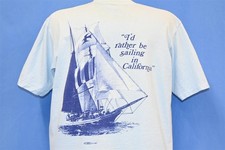 vtg 70s RATHER BE SAILING CALIFORNIA CRAZY SHIRTS HAWAII SAILBOAT t-shirt L