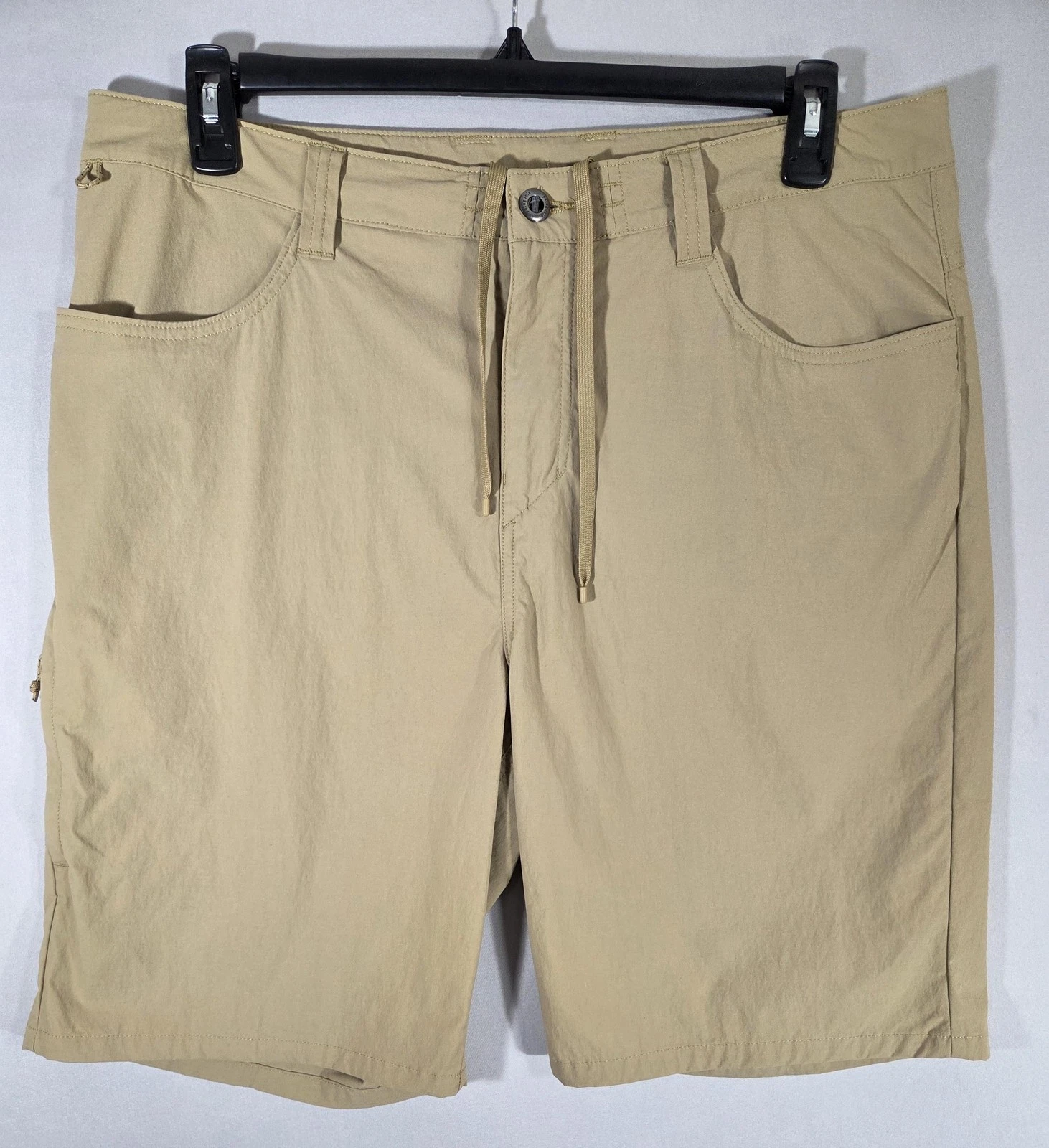 Patagonia Shorts Mens 36 Khaki Beige Hiking Outdoor Drawstring Zip Pockets