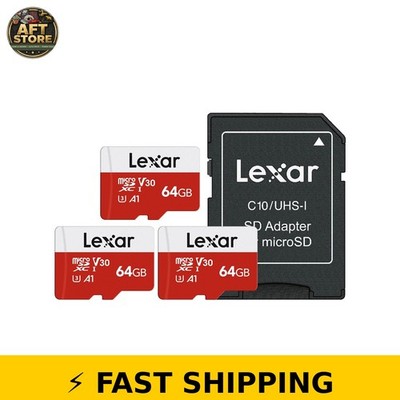 Lexar E-Series 64GB Micro SD Card, 100MB/s, UHS-I, 3 Pack