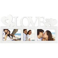 Hama Portraitrahmen Bilderrahmen Foto Galerie „Love“ 3 Bilder 10X15Cm; 10X10Cm