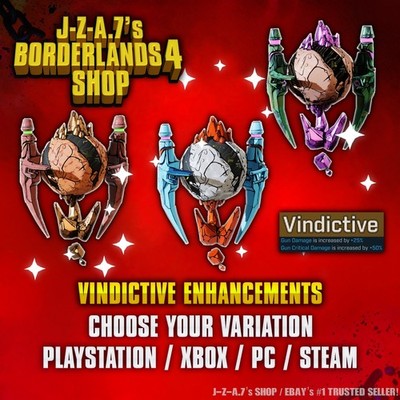 Borderlands 4 VINDICTIVE ENHANCEMENT BL4 GUN CRIT DAMAGE JAKOBS  PC-PS-XBOX 