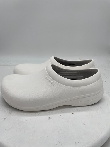Crocs Clogs Work Shoes Dual Comfort Womens Size Men 8 Women 10 White Slip On - Picture 6 of 14