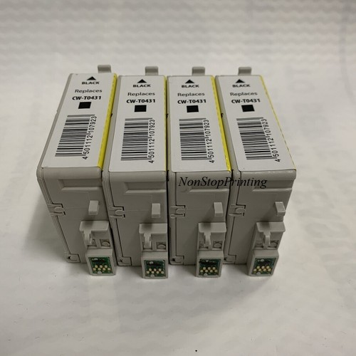 4x tinta negra de alto rendimiento para Epson T0431 T043120 lápiz óptico C84 C84n C84wn C86 CX6400 6600 - Imagen 2 de 2