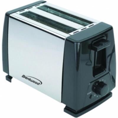 Brentwood 2-Slice Toaster (Stainless Steel And Black)