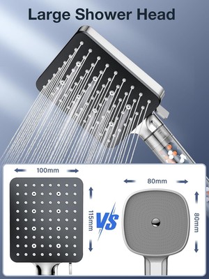 Shower Head and Hose 1.6M with Filter - YEAUPE PRO Square High  