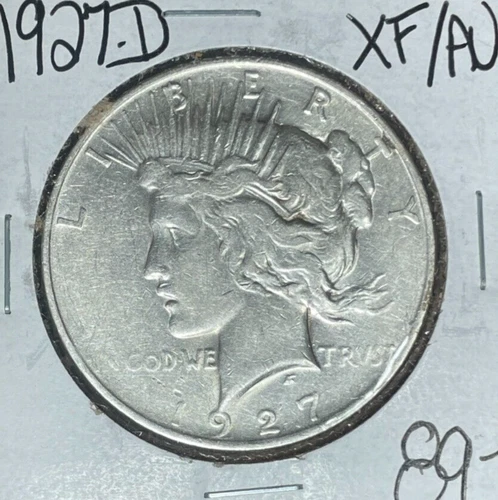 1927-D PEACE SILVER DOLLAR - XF/AU ~NICE COIN~