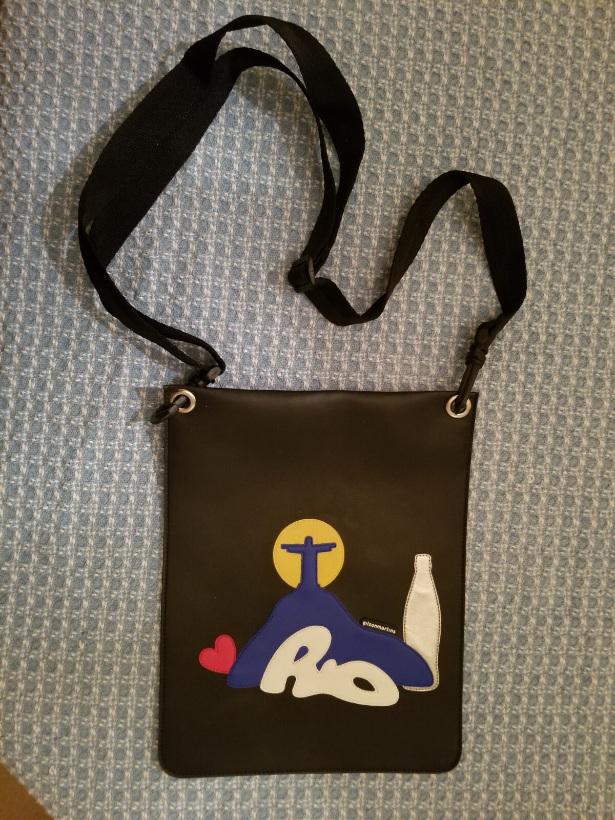 GILSON MARTINS Bag Pouch Rectangular Flat Black w… - image 1