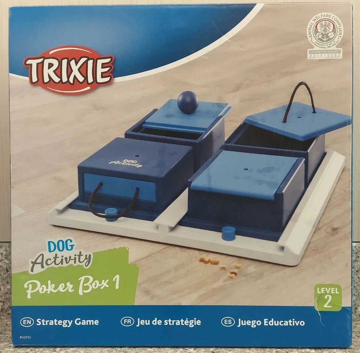 TRIXIE Dog Activity Poker Box 2 Strategy Game, Level 2 Dog Puzzle