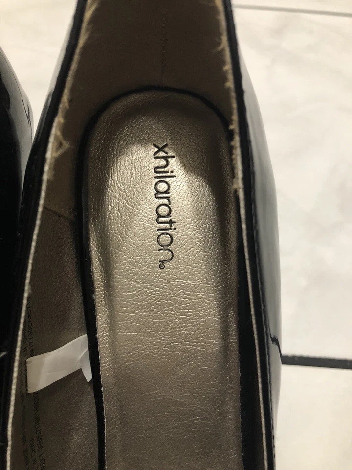 xhilaration zapatos de tacón alto negros plataforma tacones de aguja para mujer talla 9 Foto 4 de 4