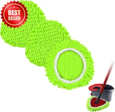 3pk Spin Mop Head Replacements for O-Cedar EasyWring 1-Tank Microfiber Pads
