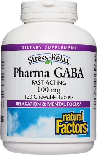 Stress-Relax Chewable Pharma GABA 100 Mg by , Non-Drowsy Stress Support for Rela