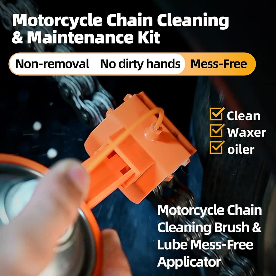 Kit de limpieza de cadena de motocicleta, engrasador de cadena de bicicleta, kit de herramientas lubricante de cadena para Motorsp Foto 4 de 4