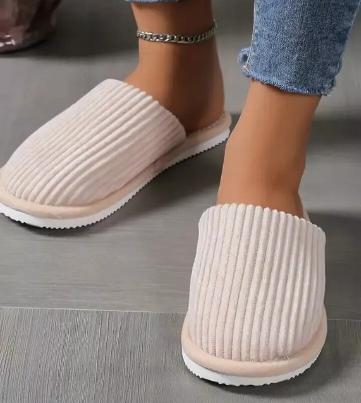 SAOLA DONNA DONNA PANTOFOLE COMODE SUOLA FODERATA IN PELLICCIA SCARPE TAGLIA 4