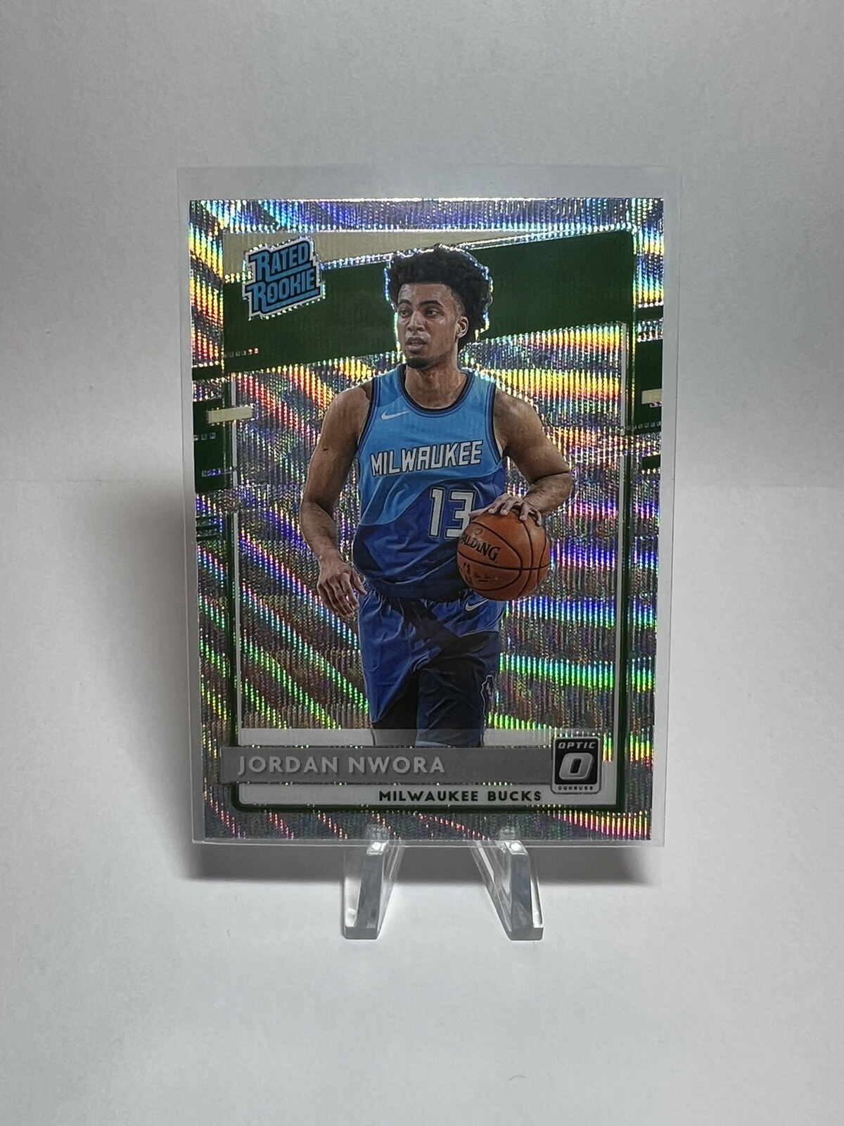 2020-21 Donruss Optic Jordan Nwora #189 Rated Rookie Card Silver Wave