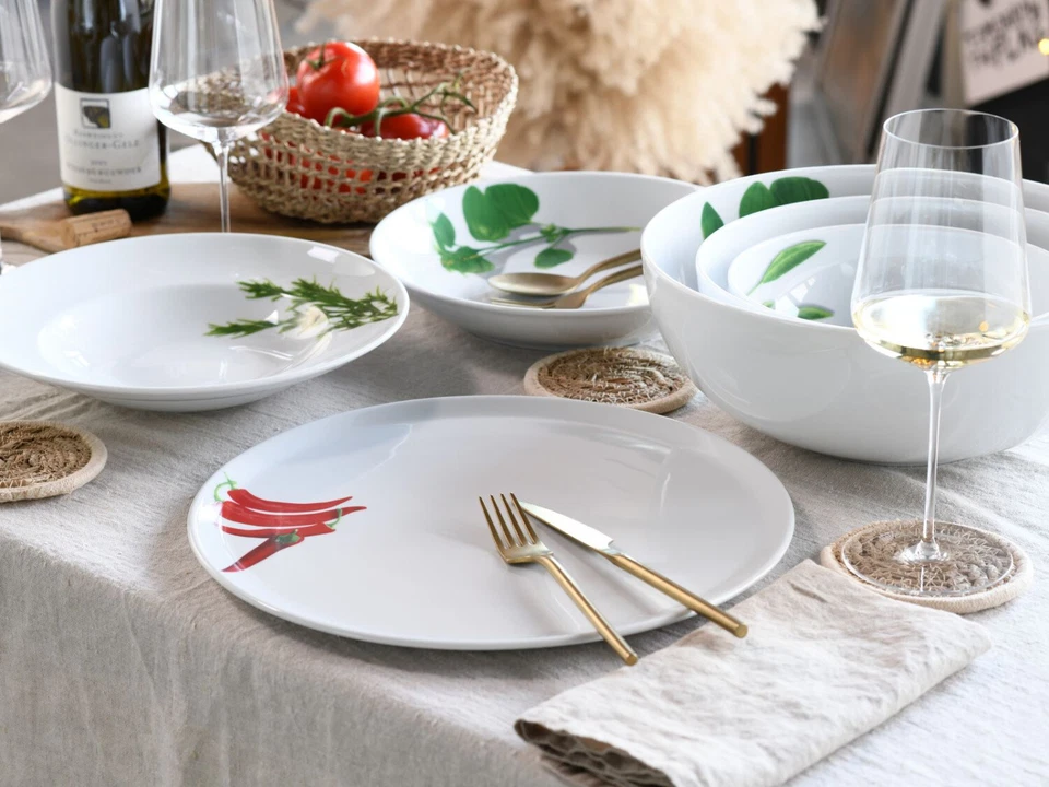 CreaTable - Kräuter - Pizzateller 4-tlg (Weiss) - Bild 2 von 4