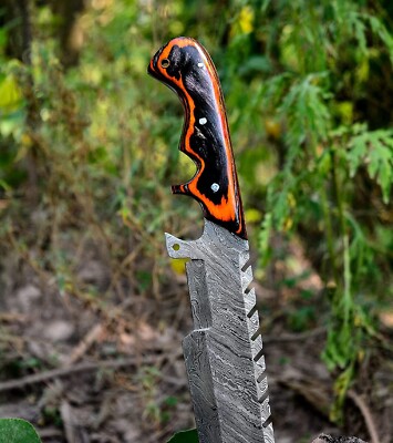 CUSTOME Handmade Damascus  Tracker Knife  WITH LEATHER SHEATH