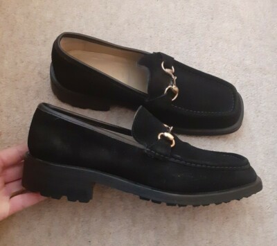 AUTHENTIC GUCCI MENS BLACK REAL SUEDE HORSEBIT LOAFERS SHOES  UK