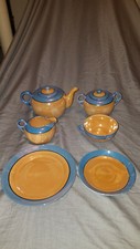Striking Blue and Gold Porcelain Tea Set - Made in Japan - Very Slightly Used