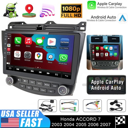 Android 13 Bluetooth 4 Core GPS Navi Car Stereo Radio For 2003-2007 Honda Accord - Foto 2 di 15