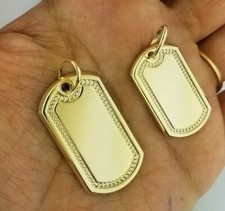 14k dog tag pendant