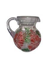 Serving Pitcher Flowers Palm Leaves Acrylic Summer Pool Luau Party 80 oz