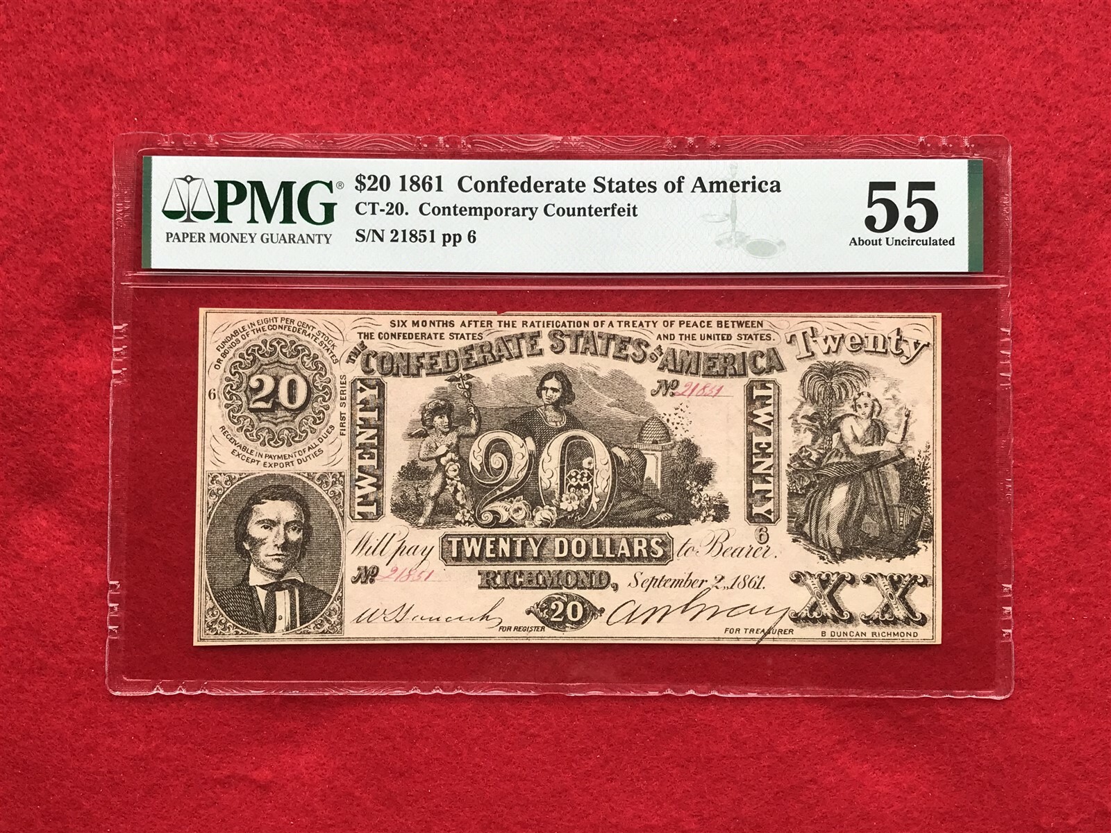 CT-20/141D 1861 $20 Dollar 