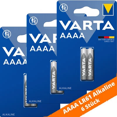 6 x Varta Mini AAAA LR61 MN2500 LR8D425 1,5V 4061 Alkaline Batterie 3 x 2er - Bild 1 von 3