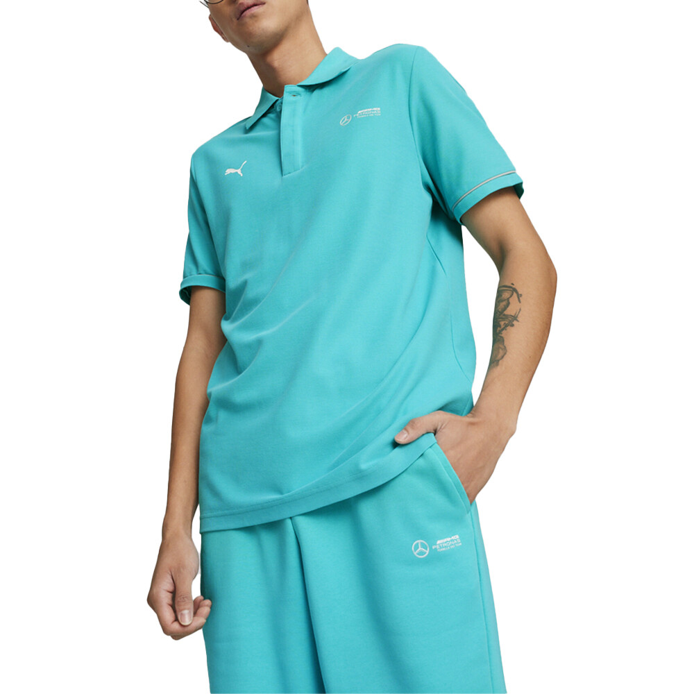 Рубашка поло Puma Mapf1 с коротким рукавом мужская зеленая повседневная 62375305