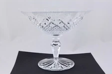 WATERFORD CRYSTAL SULLIVAN CROSS & FAN CUT FOOTED COMPOTE / CENTERPIECE - MINT