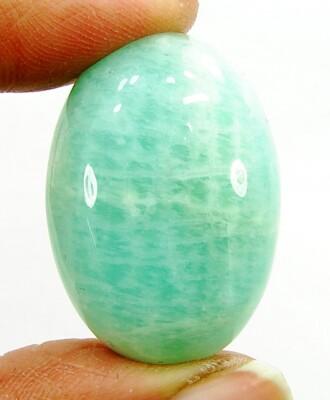 54.90 Ct Natural  Green Amazonite Loose Gemstone Cabochon Wire Wrap Stone - 1717
