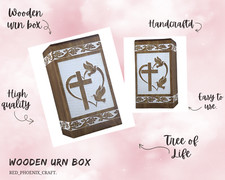 Tree of Life Wooden Urns Handcrafted - Funeral Cremation Urn for Pet Ashes