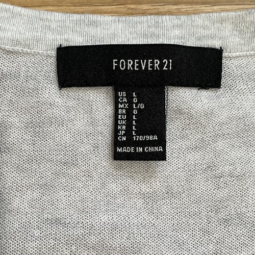 Forever 21 Womens Large Cardigan Sweater Long Sleeve Rainbow Gray Button Up - 第 2/12 張圖片